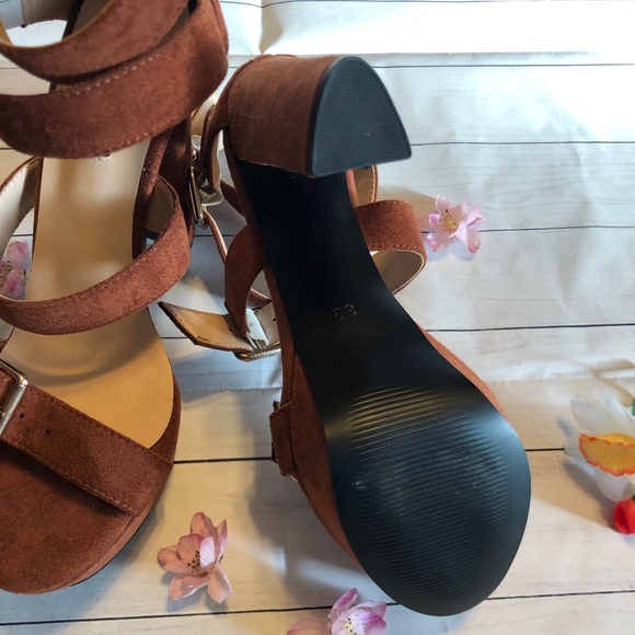 PEEP TOE PLATFORM CHUNKY HIGH HEEL GLADIATOR … - Picture 4 of 10